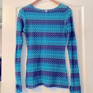 Moving Comfort Turquoise and Purple Long Sleeve Top